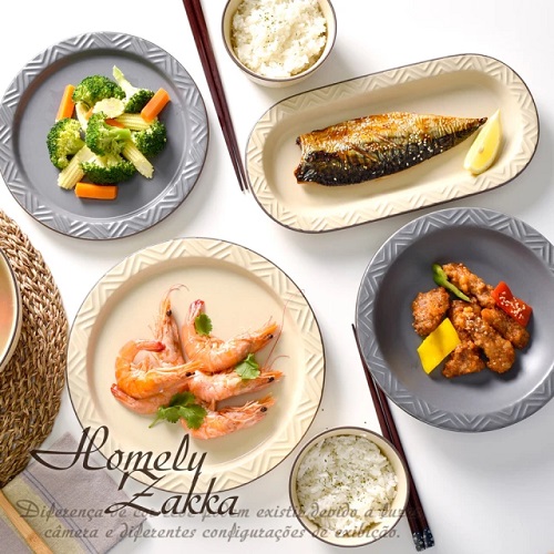 【Homely Zakka】北歐現代輕奢風幾何啞光釉陶瓷碗盤餐具